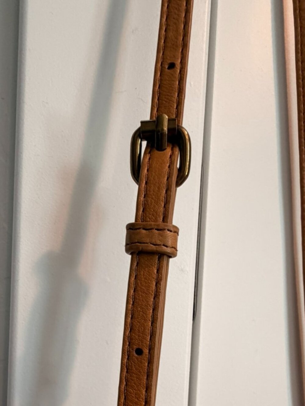 American Leather Co. Genuine Leather Crossbody Bag | Tan Camel Leather - Picture 10 of 11